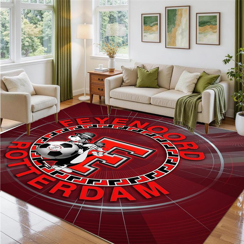 Feyenoord Design Crystal Velvet Rug Soft Decorative Mat for Bedroom Entrance