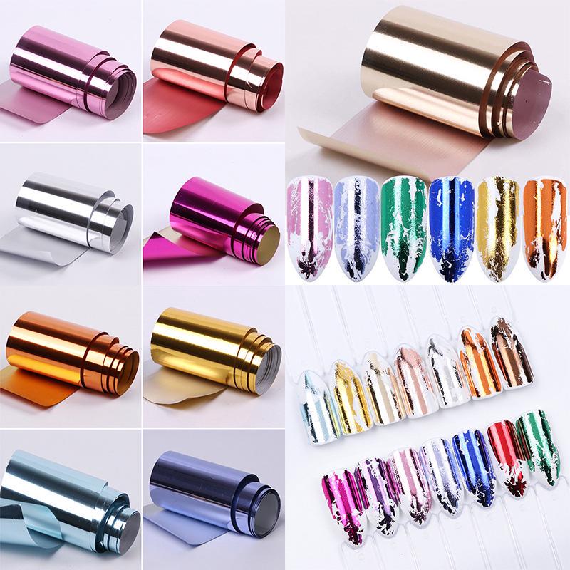 14 шт./компл. женская фольга для ногтей, наклейки для ногтей, металлическая цветная фольга, наклейки, украшения для дизайна ногтей