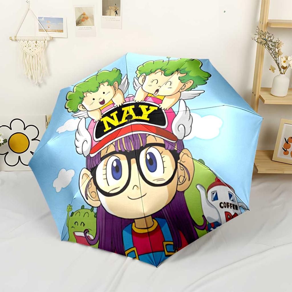 Arale's Adventure Compact Travel Automatic Umbrella Sturdy 8-Rib Shaft Compact Design All-Season Travel Compact Folding Umbrella