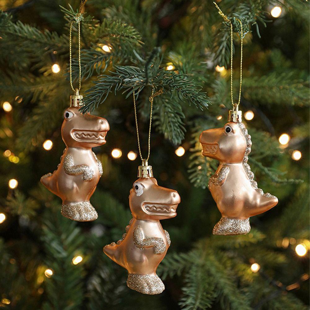 Plastic Christmas Pinecone Bell Pendants Champagne Merry Christmas Decor Party Favors