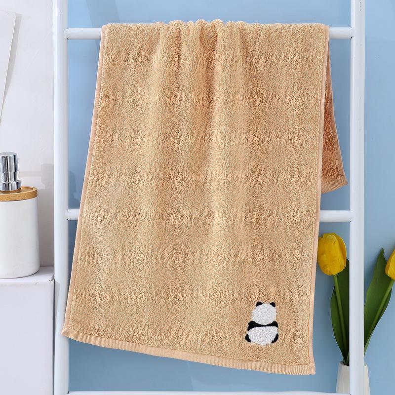 Panda Embroidered Cotton Face Towel Absorbent Pure Hand Face Cleaning Hair Shower Towels Bathroom Home Hotel for Adults