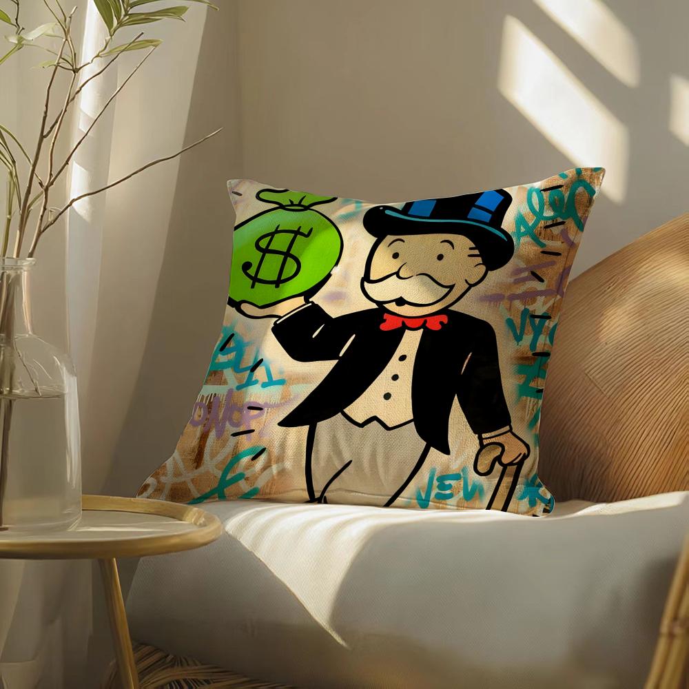 Cartoondollaraalecmonopoly Pillow Case Pillowcase, Double-Sided Printed, Sofa Cushion, Bedroom Headboard