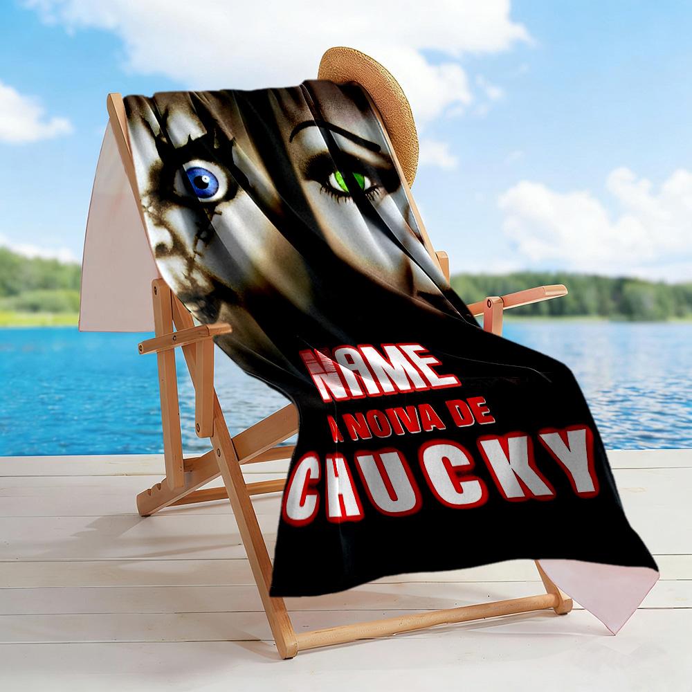 Chucky's Bride: Horror Romance Customized Name Beach Towel Soft Durable Quick-Dry
