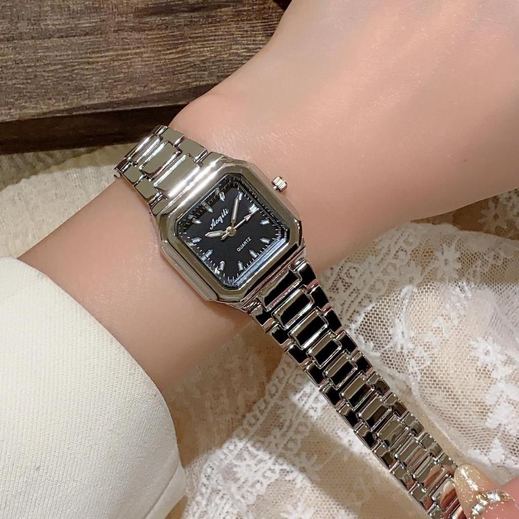 Элегантные золотые квадратные женские кварцевые часы - деловой и студенческий стиль