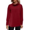 Women's Casual Long Sleeve Turtleneck French Cashmere Brushed Knitted Sweater