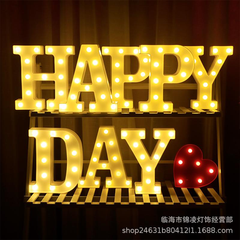 Светодиодные гирлянды с буквами для свадеб, предложений, Дня святого Валентина и украшений