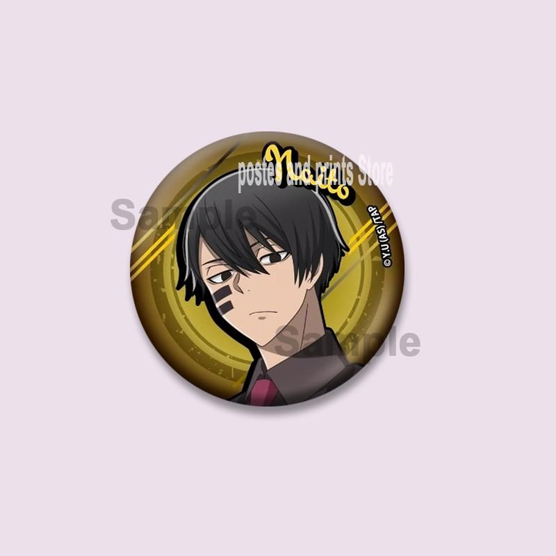 Jin Kougasaki Shiki Ichinose Naito Cartoon Brooches Manga Tougen Anki Badges Snap-in Anime Pins Bag Collar Jewelry Accessories