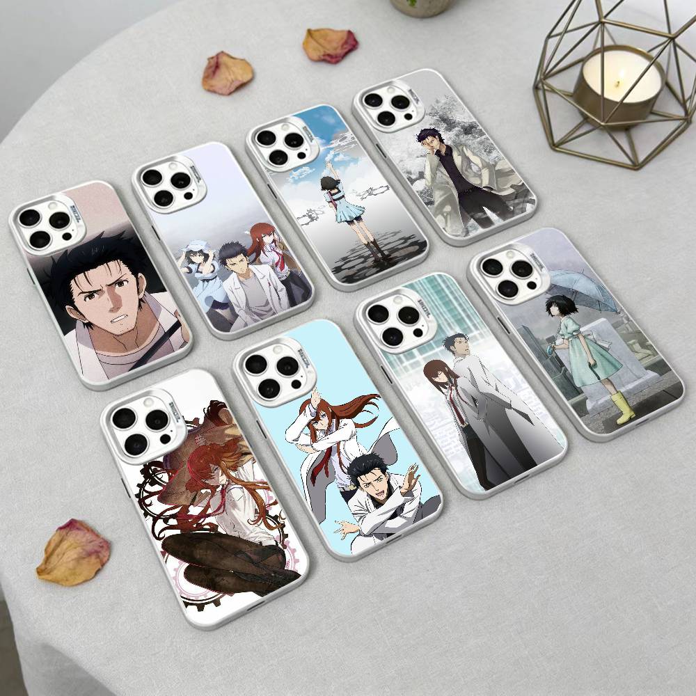 G-Ринтаро V-Окабе STEINS GATE Чехол для телефона Для IPhone 16 17 15 14 12 13 Pro Max Черный цвет Ударопрочный чехол
