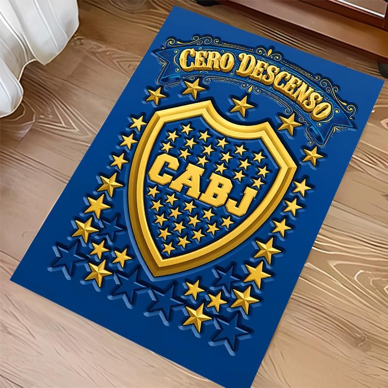 1pc Club Atlético Boca Juniors Print Area Rug - Soft,Washable Non-Slip Indoor Mat for Office Chairs,Living Room,Home Office Decorative Rug