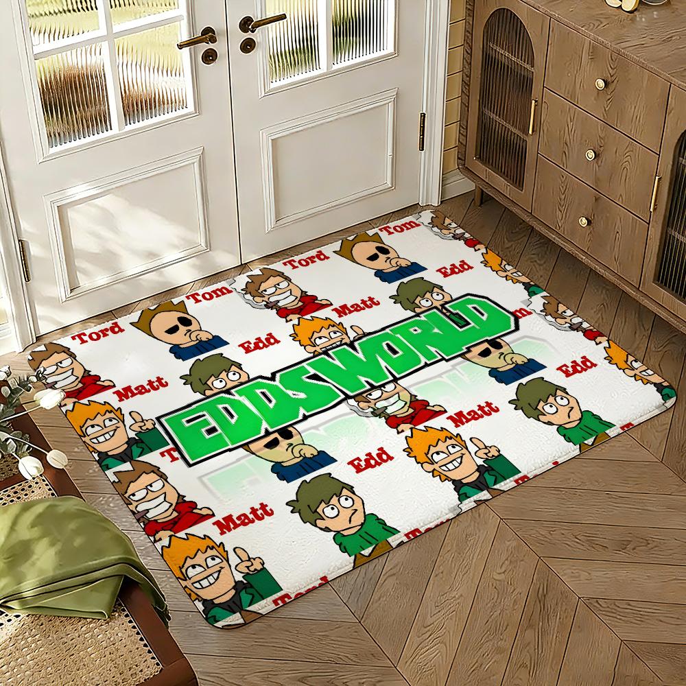 Edd-sworld Floor Mat Soft Thickened Absorbent Non-Slip Bedroom Living Room Door Mat Home Decor Flannel Rugs