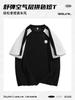HiPanda American heavyweight air layer color blocked short sleeved t-shirt