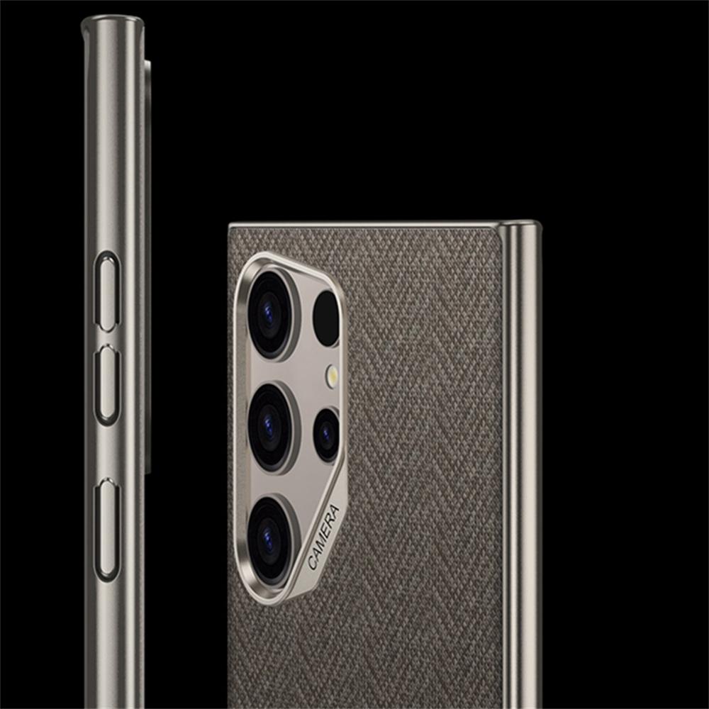 For Samsung Galaxy S23 Ultra Case Skin Touch PC+TPU+Cloth Phone Back Cover