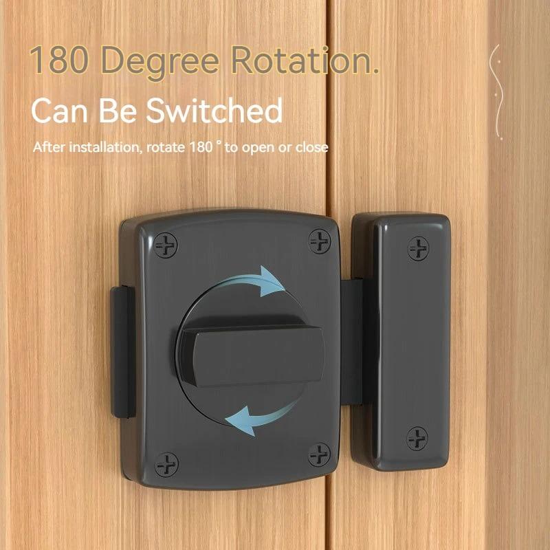 Cast Metal Hook Door Latch Bathroom Door Right-angle Push-pull Left And Right Rotating Latch Partition Anti-theft Door Lock