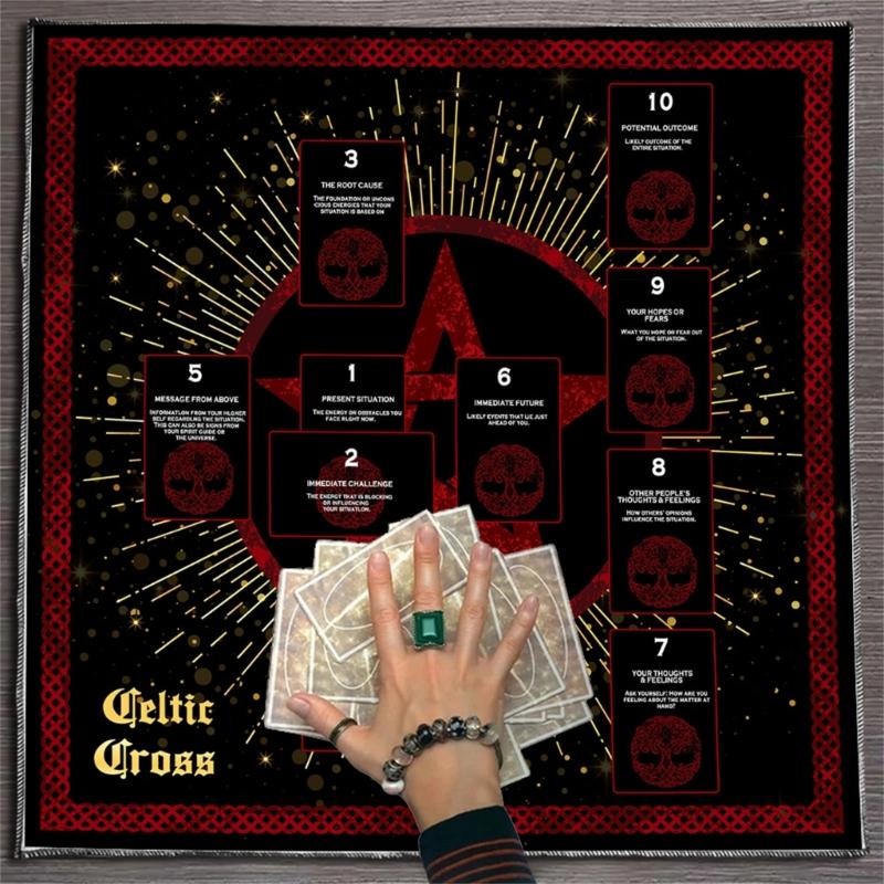 Чтение карт Звездный узор Таро Скатерть для карт Алтари Ткань для алтаря Гадания Скатерть для карт Гобелен