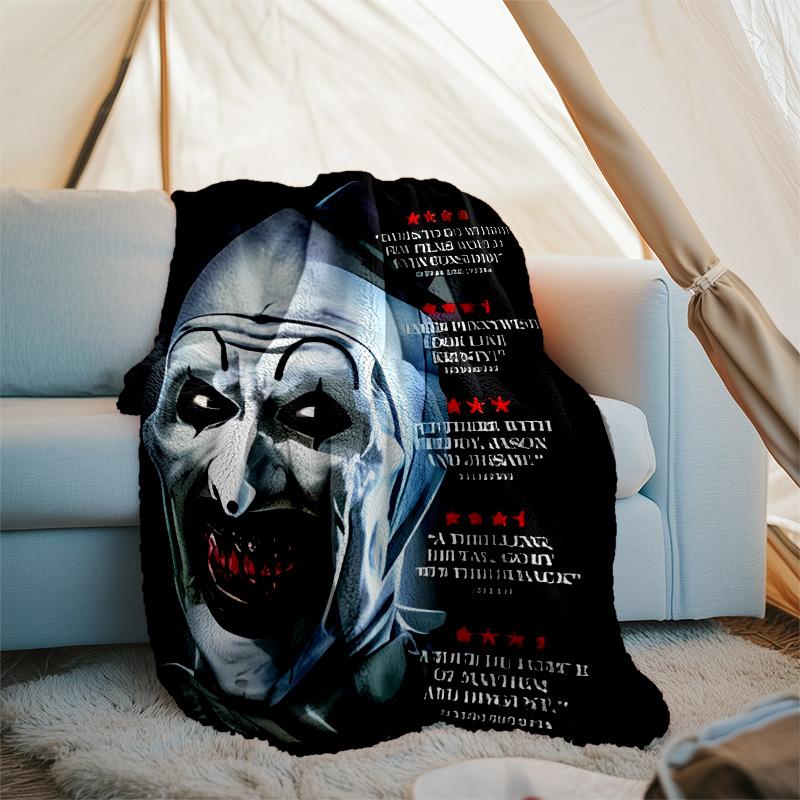 Art the Clown Terrifier1 printed throw blanket—lightweight,soft,warm;versatile blanket for all seasons—perfect as &air-conditioning throw,nap blanket