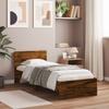 Bed Frame with Headboard Smoked Oak 90x190 cm Wood Based Material