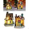 2 шт. Рождественское украшение Светодиодный миниатюрный домик
