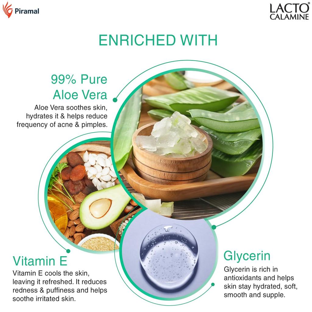 Lacto Calamine Aloe Vera Gel For Face Body And Hair | 150g Moisturizer For Hydrating Skin