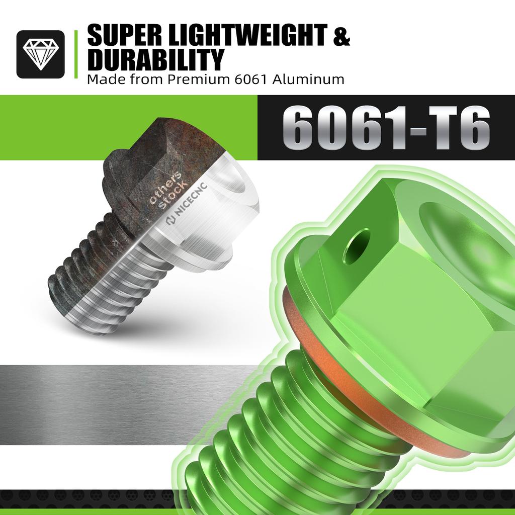 For Kawasaki KX125 KX250 1985-2008 KX250F KX450F 2016-2018 KX 65 80 85 100 500 KXF 250 450 M10X1.5 Magnetic Oil Drain Bolt Screw