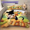 3pcs Cartoon Pluto Printed Duvet Cover Set (1 * Cover+2 * Pillowcase, Without Core), Suitable for Home Bedroom, Guest Room, Dormitory Decoration