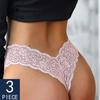 3Pcs/Lot Women's Panties Transparent Low-Waist Underpant Hollow Out Thong Female Seamless G-String Sexy Underwear Lace Lingerie Panty