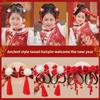 Cloth Japanese Kimono Headwear Bow New Year Bow Hairpin Chinese Tassel Fan Hairpin  Cheongsam