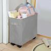 Тонкая корзина для белья с колесами, большая вместимость, прочная несущая конструкция, складная корзина для белья, корзина для грязного белья