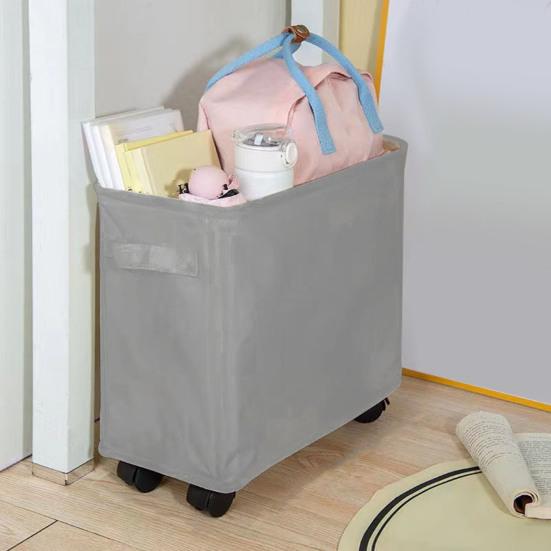 Тонкая корзина для белья с колесами, большая вместимость, прочная несущая конструкция, складная корзина для белья, корзина для грязного белья