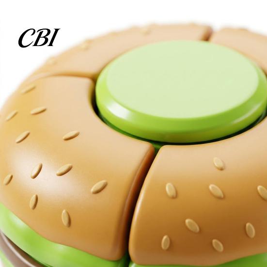 Portable Fidget Spinners Hamburger Press Spinner, Stress Relief to Spin Burger Toy, Desk Toy Decompression Spinning Ball for Office, Home, Travel