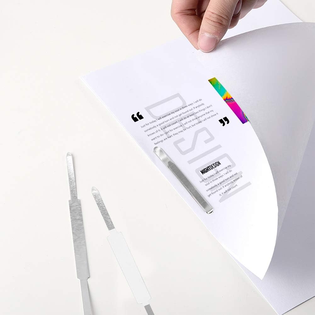 QYH Self-Adhesive Prong Paper Fasteners 1 inch Capacity, 130 Fasteners/Box