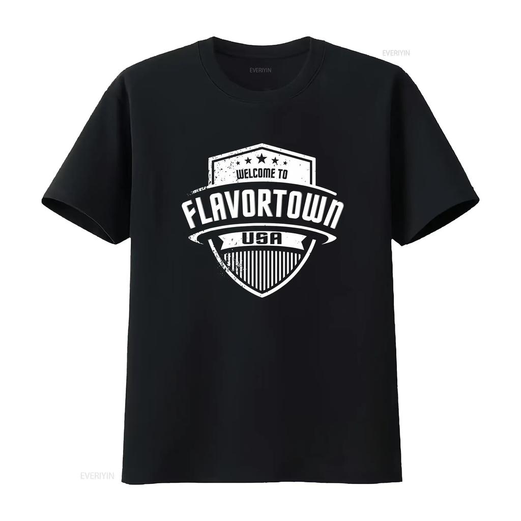 New Limited Flavortown Food Culture Distressed Effect Design T Shirt S 3xl Vintage Washed Casual Unisex Top For Everyday Wear