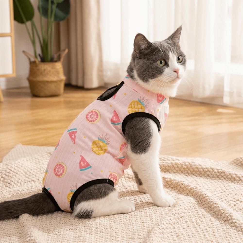 Adjustable Cat Weaning Jumpsuit High Elastic Cat Neutering Wear Pet Recovery Suit Pet Care