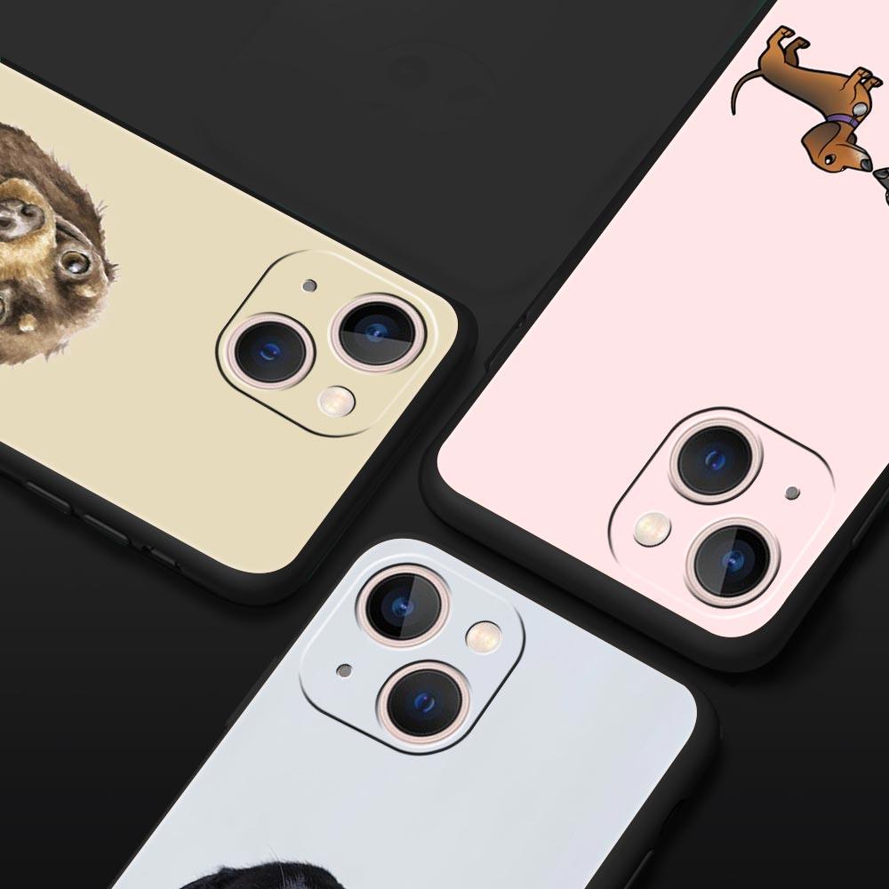Такса Собака-сосиска Роскошный Чехол Для Телефона Для Apple iPhone 16 11 15 14 Pro MAX 12 13 7 8 Plus X XR XS SE Силиконовый Черный Чехол