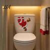 Creative Christmas Home Decorations Toilet Sticker, Funny Santa Claus Seat Decal, Waterproof Clings PVC Holiday Bathroom Wall Decor for Party