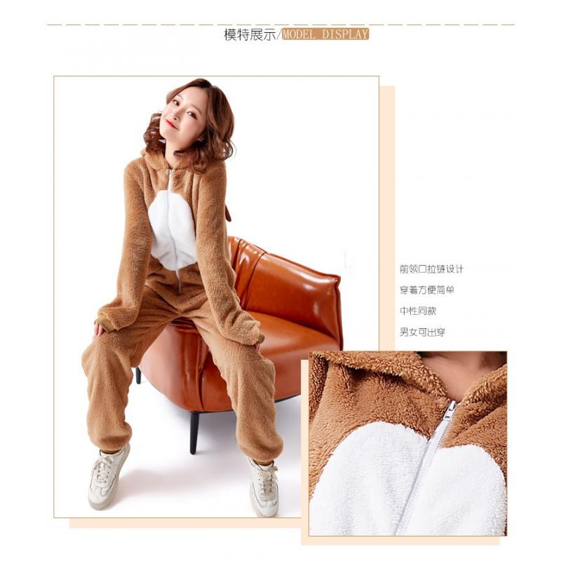 Womens Reindeer Onesie Christmas Costume Cartoon Elk Loungewear Party Stage Outfit