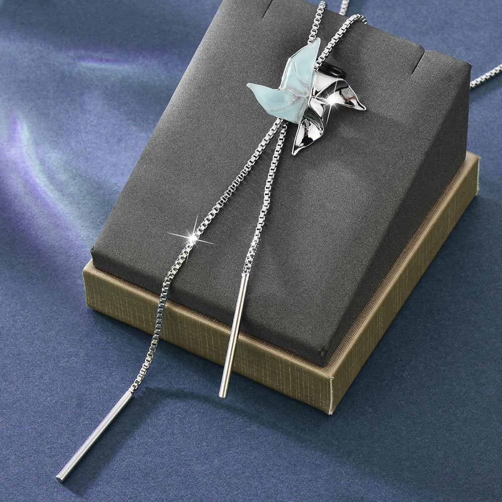 Stylish Fall Winter Windmill Sweater Necklace With Premium Gold Plating For Women