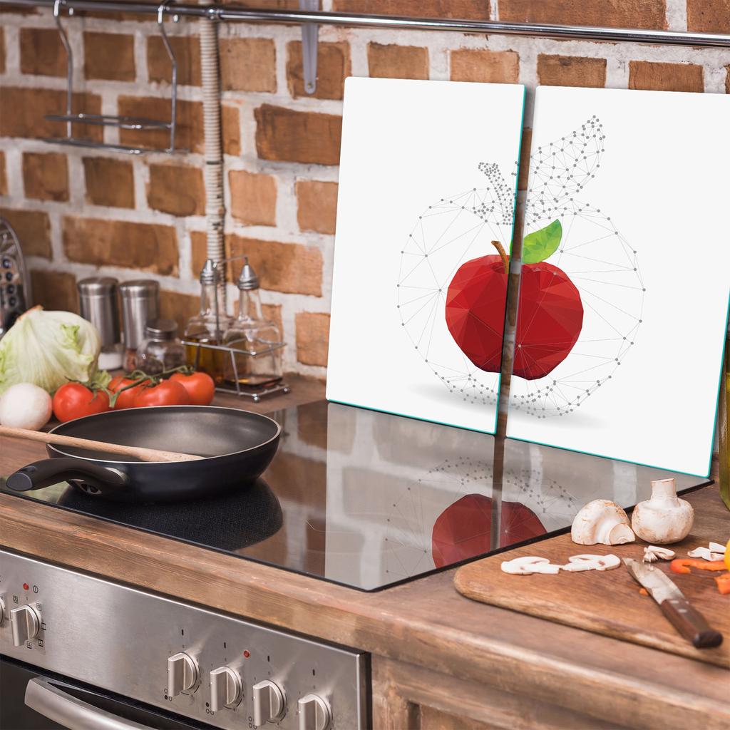 GLASS CUTTING BOARD 2x 30x52 APPLE