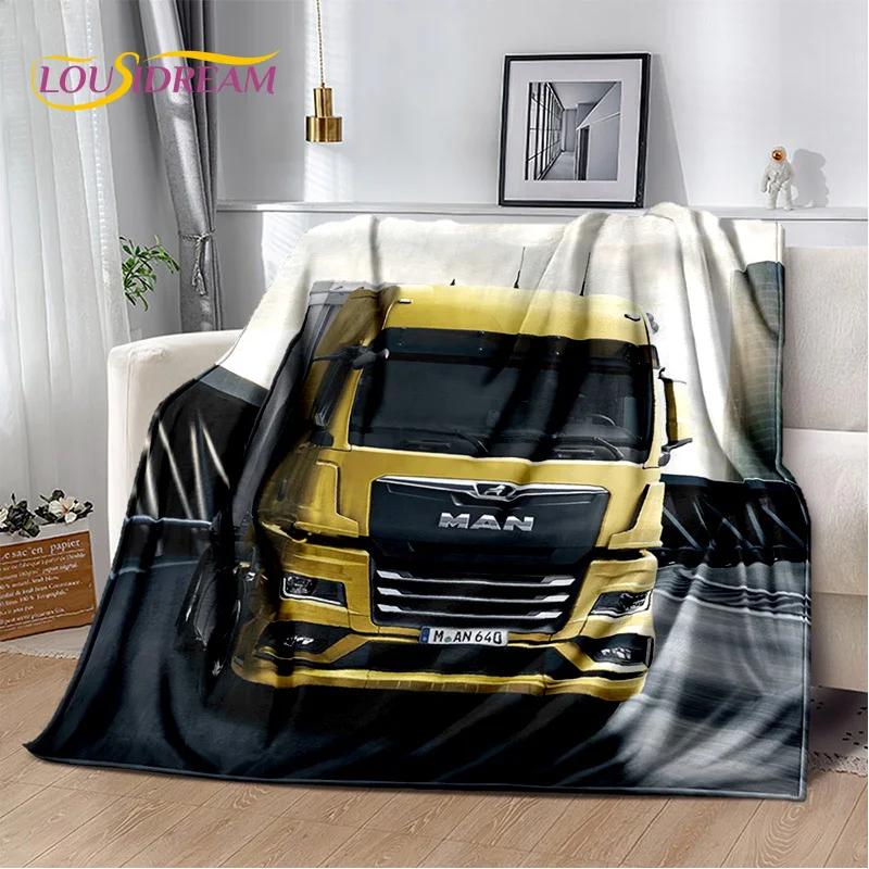 HD Man Truck Lorry 3D Печать Мягкие фланелевые одеяла, Плед Удобное одеяло для пикника Кровати Диваны Дома Спальня Подарки