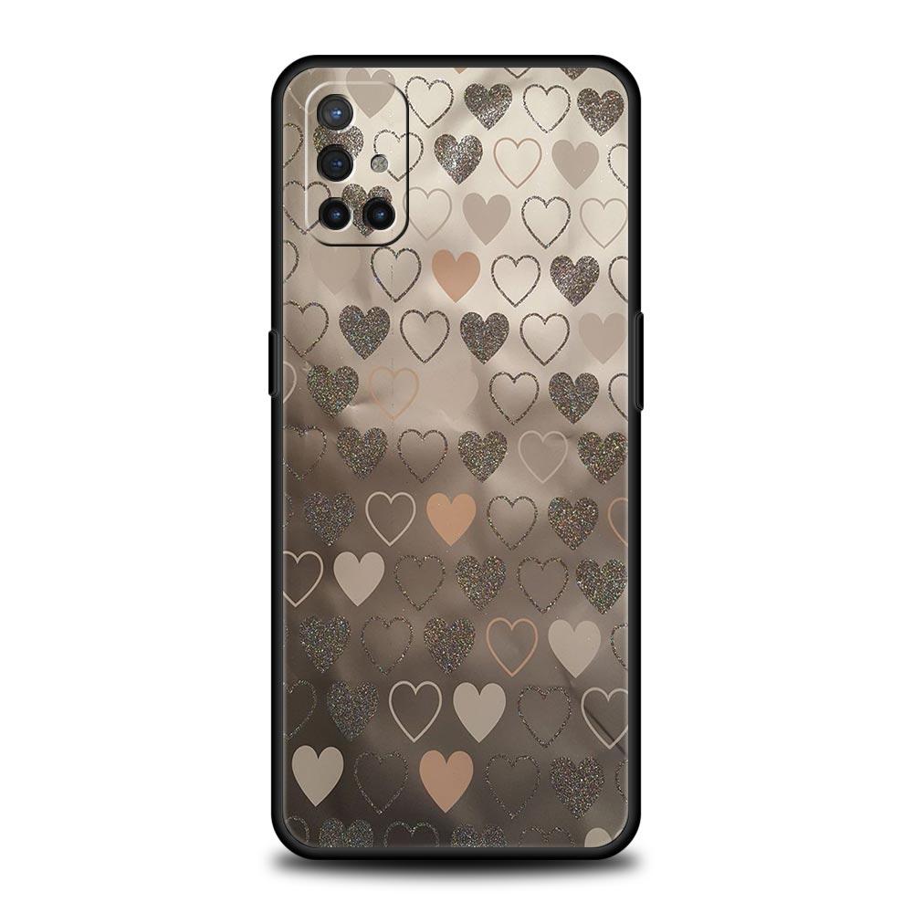Золотой Розовый Розовый Блестящий Сердечки Чехол Для Телефона Для OnePlus 15 13 12 11 10 Pro 13T 13R 12R 9 8T 8 7 7T 9R Nord 2T CE 2 3 4 5G Чехол
