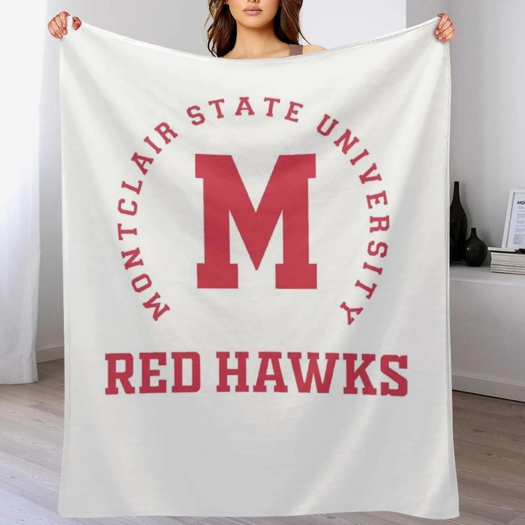 Montclair State 1908 University Apparel Long Sleeve Sweat Throw Blanket Warm Comfortable Blanket Gift for Parents Friends