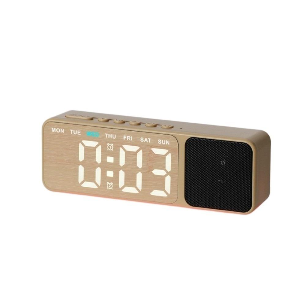 Dual Alarms Bluetooth Speaker with Clock Ambient Lighting Electronic Table Clock Tabletop