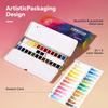 Paul Rubens Watercolor Paint Set, 24 Colors Solid Watercolor Paints, Easy to Blend and Diffuse Watercolor Palette, Compact and Portable Travel