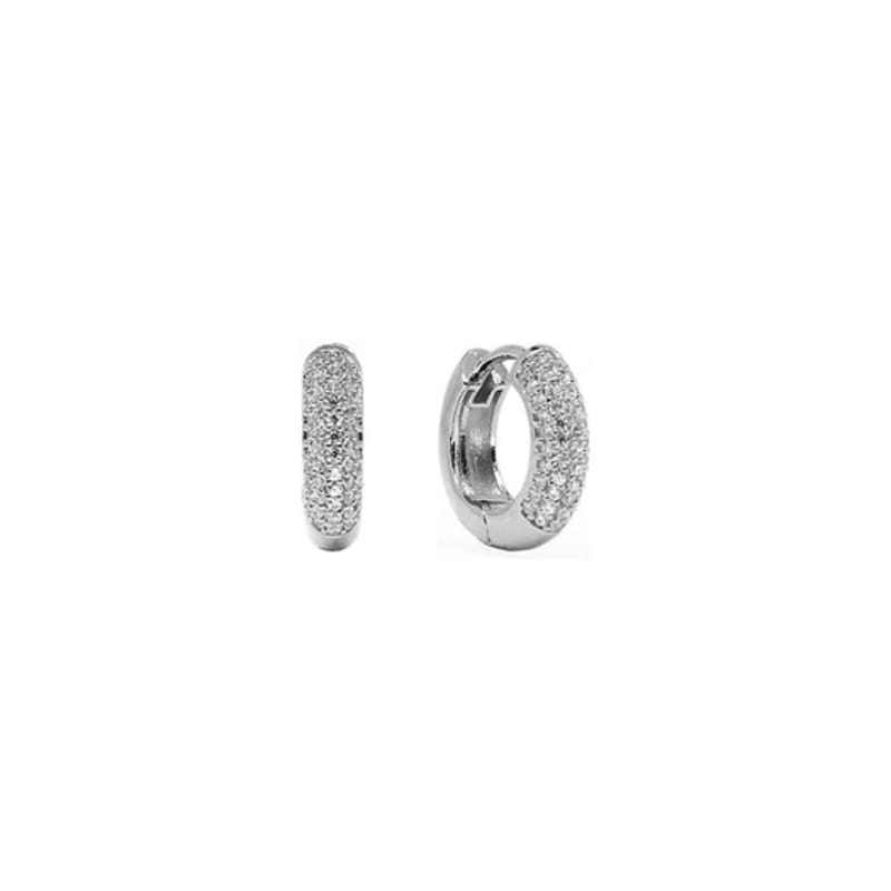 Серьги-кольца Shertz Pave Cubic Bold с застежкой-щелчком (14k)