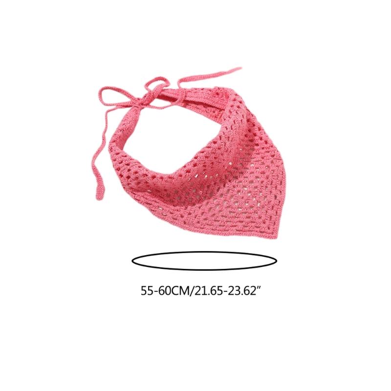 Женский платок на голову однотонный повязка на волосы обертывание головные уборы изысканная ручная вязка повязка на голову бандана повязка на волосы для отпуска