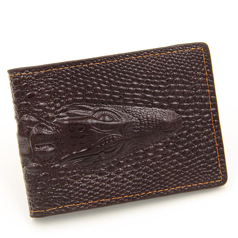 Crocodile Pattern Leather Driver's License and Multi-Card Holder
