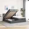 Maison Exclusive - Cadre De Lit Ottoman Avec Matelas Gris Foncé 200x200cm Tissu