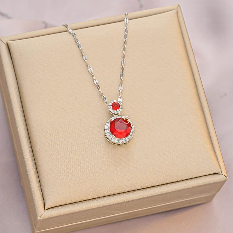 Винтажное ожерелье из титановой стали с цирконием: Уникальное и универсальное модное решение для женщин.