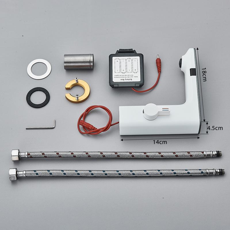 Белый умный сенсорный кран для раковины с экраном и цифровым дисплеем, смеситель для горячей и холодной воды, бесконтактный кран для раковины для ванной комнаты