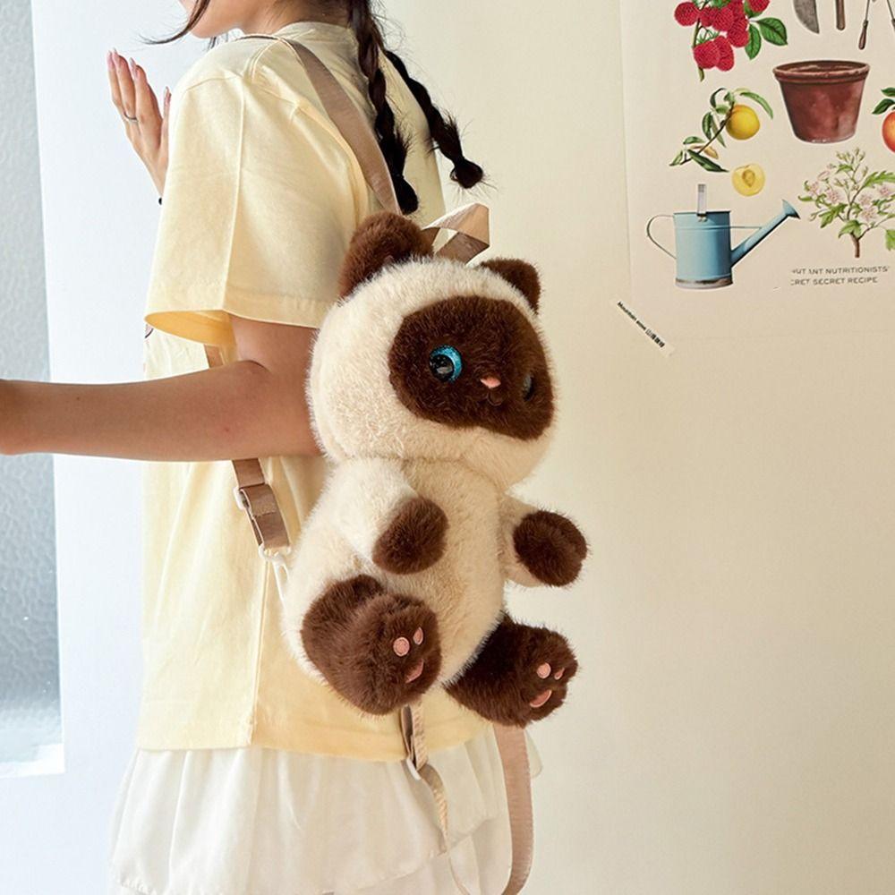Big Eyes Stuffed Animal Backpack Soft Cat Plush Toy Gifts Kitten Plush Doll for Children