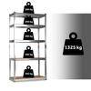 Metal Storage Shelf 183 X 90 X 40 Cm Humberg Hr-853 Silver